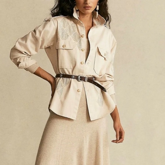 𝅺POLO by Ralph Lauren Beaded Twill Button Down Shirt NWT Sz XXL - Picture 3 of 13